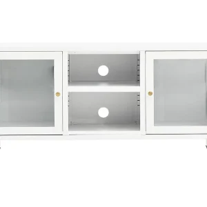 Bylor Tv-meubel 105x35x52 cm staal en glas wit Bylor Tv-meubel 105x35x52 cm staal en glas wit