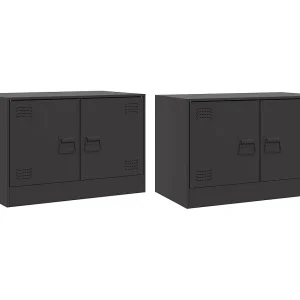 Castlerea  Tv-meubelen 2 st 67x39x44 cm staal zwart