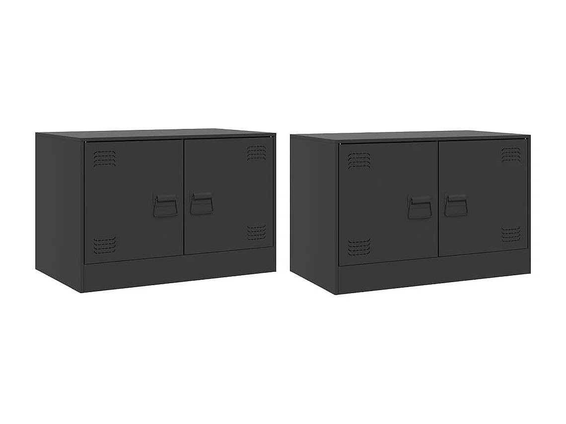 Castlerea Tv-meubelen 2 st 67x39x44 cm staal zwart