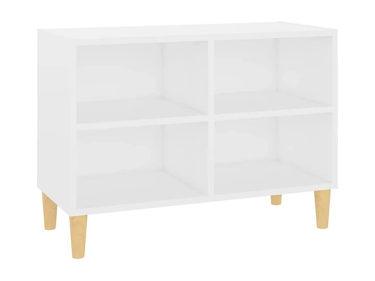 Bridgeville Tv-meubel met massief houten poten 69,5x30x50 cm wit