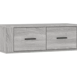 Castlewarden  Tv-hangmeubel 80x36x25 cm bewerkt hout grijs sonoma eikenkleur