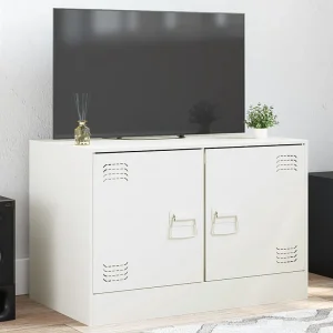 Castlerea Tv-meubel 67x39x44 cm staal wit Castlerea Tv-meubel 67x39x44 cm staal wit