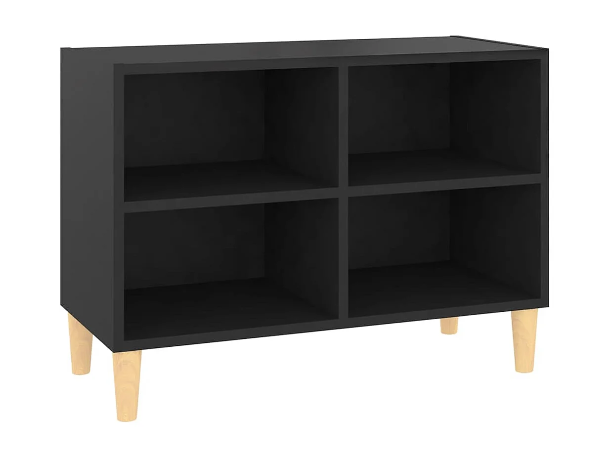 Bridgeville Tv-meubel met massief houten poten 69,5x30x50 cm zwart