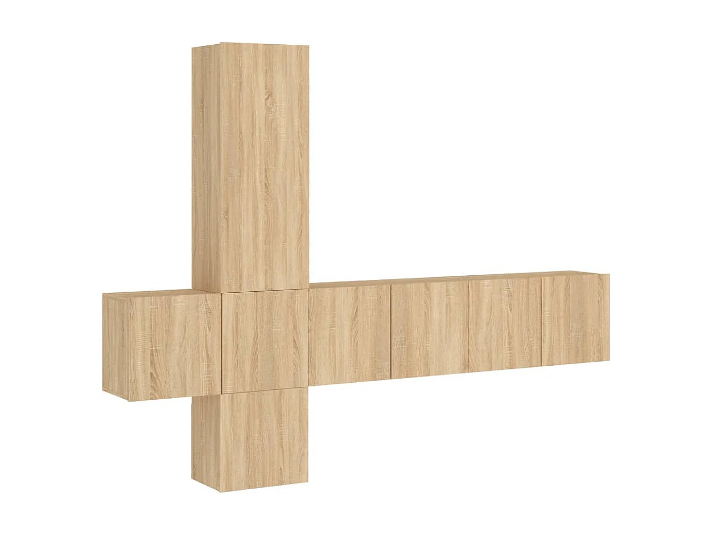 Burr Ridge 5-delige Tv-wandmeubelset bewerkt hout sonoma eikenkleurig