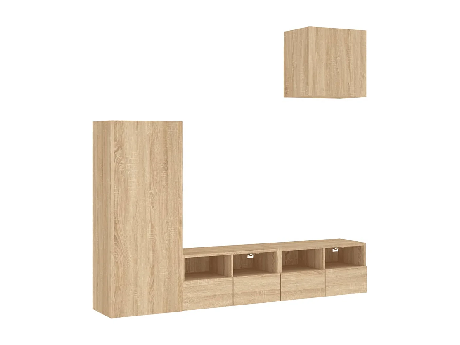Brynir 4-delige Tv-wandmeubelset bewerkt hout sonoma eikenkleurig