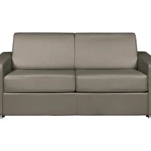 3-zits slaapbank express in taupe leder. Slaapoppervlak 140 cm. Matras 18 cm. CALITO 3-zits slaapbank express in taupe leder. Slaapoppervlak 140 cm. Matras 18 cm. CALITO