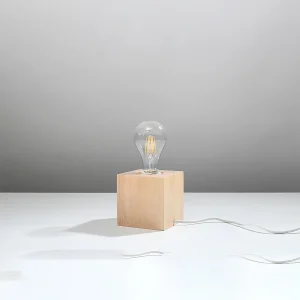 Bureaulampen Zxina Scandinavisch van  – 1 lichtbronnen 4000K – L.10 x H.10 cm – natuurlijk hout