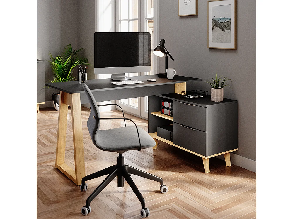 Bureau antraciet 138x60x77 nautica