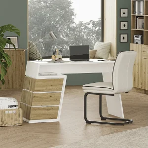 Bureau wit/eiken 105x50x75 okaro