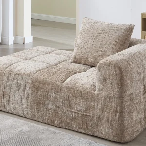 Chenille 1-zits hoekbank – hoekmodule – met opbergvak aan de zijkant – Perfect voor woonkamer en studio Chenille 1-zits hoekbank – hoekmodule – met opbergvak aan de zijkant – Perfect voor woonkamer en studio