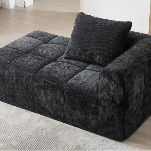 Chenille 1-zits hoekbank – hoekmodule – met opbergvak aan de zijkant – Perfect voor woonkamer en studio Chenille 1-zits hoekbank – hoekmodule – met opbergvak aan de zijkant – Perfect voor woonkamer en studio
