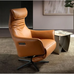 Bruine leren draaifauteuil 5137 ANGEL CERDA
