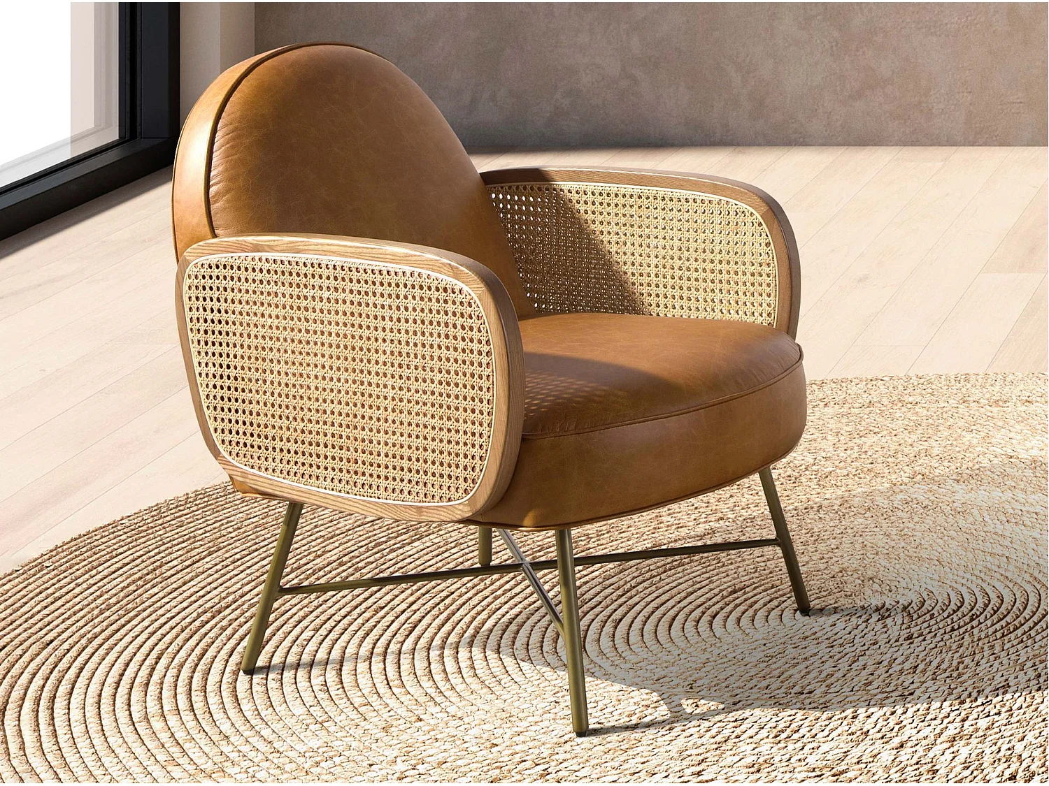 Bruine leren fauteuil 5162 ANGEL CERDA