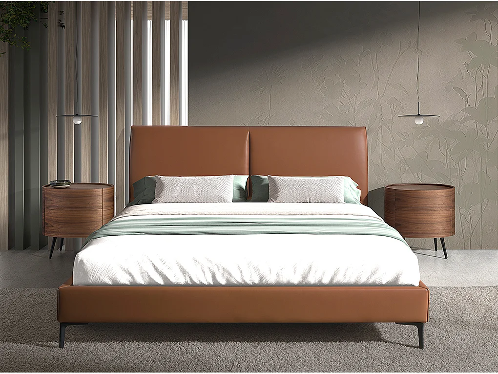 Bruin kunstleren bed 7158 ANGEL CERDA