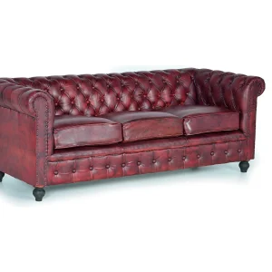 Chester bruin leren canapé 3 plaatsen Chester bruin leren canapé 3 plaatsen
