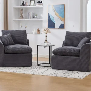 Câlin – Modulaire 2-zits Bank Set – 2 Verstelbare Zits in Corduroy Velours – 4 Ergonomische Kussens Inclusief – Modulaire Zits voor de Woonkamer Câlin – Modulaire 2-zits Bank Set – 2 Verstelbare Zits in Corduroy Velours – 4 Ergonomische Kussens Inclusief – Modulaire Zits voor de Woonkamer