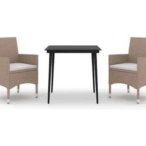 Carlinville 3-delige Tuinset met kussens poly rattan en glas Carlinville 3-delige Tuinset met kussens poly rattan en glas