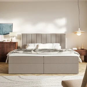 Boxspringbed 180×200 – opbergruimte en topper – hydrofobe chenille – bruin – TOGENTS Boxspringbed 180×200 – opbergruimte en topper – hydrofobe chenille – bruin – TOGENTS