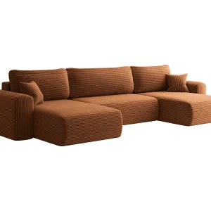 CAPRI U hoekbank met slaapfunctie, voor de woonkamer, baksteenrood CAPRI U hoekbank met slaapfunctie, voor de woonkamer, baksteenrood