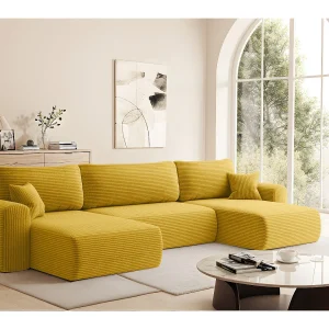 CAPRI U hoekbank met slaapfunctie, voor de woonkamer, honingkleurig CAPRI U hoekbank met slaapfunctie, voor de woonkamer, honingkleurig