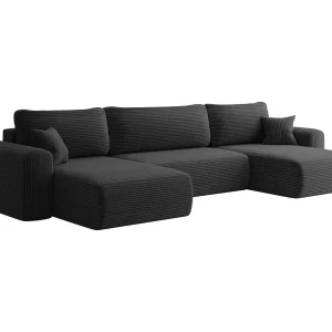 CAPRI U hoekbank met slaapfunctie, voor de woonkamer, zwart CAPRI U hoekbank met slaapfunctie, voor de woonkamer, zwart