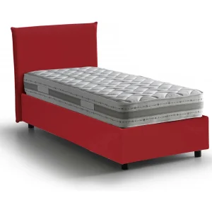 Talamo Italië Eenpersoonsbed Catia Rood met Matras, Afneembaar, Opbergruimte Made in Italy