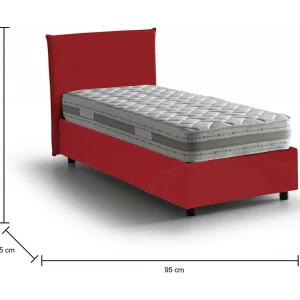 Talamo Italia Eenpersoonsbed Carola Rood Inclusief Matras, Afneembaar en Opbergvak Made in Italy Talamo Italia Eenpersoonsbed Carola Rood Inclusief Matras, Afneembaar en Opbergvak Made in Italy