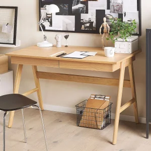 Bureau SHESLAY Lichtbruin 120 cm 70 cm met opbergruimte Bureau SHESLAY Lichtbruin 120 cm 70 cm met opbergruimte