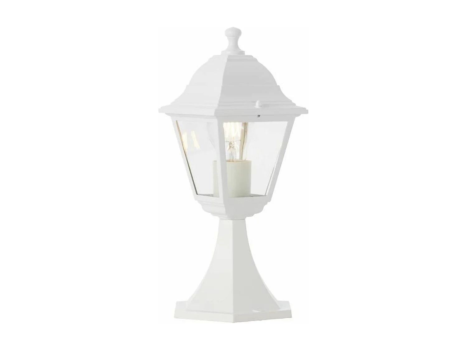Buitenlamp NISSIE wit metaal/glas IP44 E27 60W klassiek 36x14,8x17 cm zonder lamp
