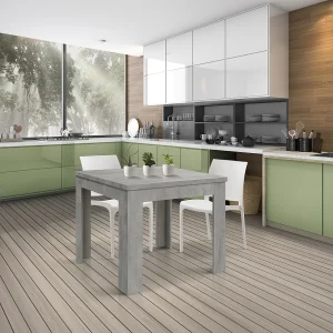 Cementgrijze tafel, uittrekbaar 90×90- 180×90 cm – LIPARI Cementgrijze tafel, uittrekbaar 90×90- 180×90 cm – LIPARI