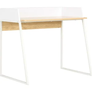 Bureau 90x60x88 cm wit en eikenkleurig Bureau 90x60x88 cm wit en eikenkleurig