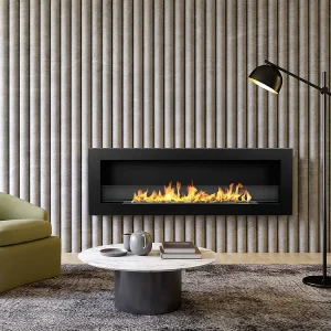 Cheminée bioéthanol murale encastrable 120×40 LIVORNO 120 Noir Cheminée bioéthanol murale encastrable 120×40 LIVORNO 120 Noir