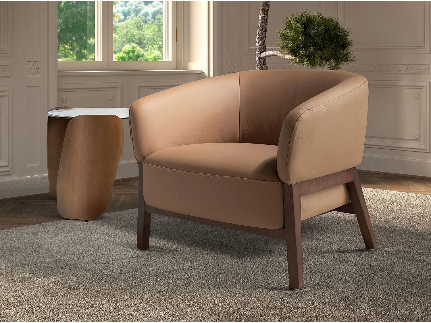 Bruine leren fauteuil 5189 ANGEL CERDA