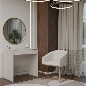 Bureau met 2 lades, 81x80x50 cm, beige Bureau met 2 lades, 81x80x50 cm, beige