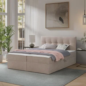 Boxspring toronto – 140×200 cm lichtbeige gerra 15 – bouclé tweepersoons Boxspring toronto – 140×200 cm lichtbeige gerra 15 – bouclé tweepersoons