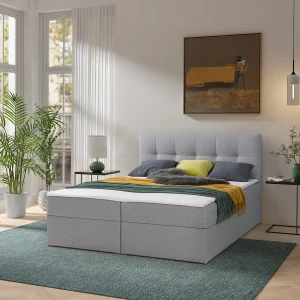 Boxspring toronto – 140×200 cm grijs herbi 40 – geweven tweepersoons Boxspring toronto – 140×200 cm grijs herbi 40 – geweven tweepersoons
