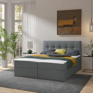 Boxspring toronto – 160×200 cm donkergrijs herbi 30 – geweven tweepersoons Boxspring toronto – 160×200 cm donkergrijs herbi 30 – geweven tweepersoons