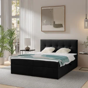 Boxspring toronto – 180×200 cm zwart amor velvet 4322 – tweepersoons Boxspring toronto – 180×200 cm zwart amor velvet 4322 – tweepersoons