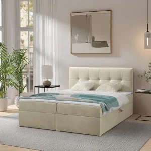 Boxspring toronto – 180×200 cm crème amor velvet 4323 – tweepersoons