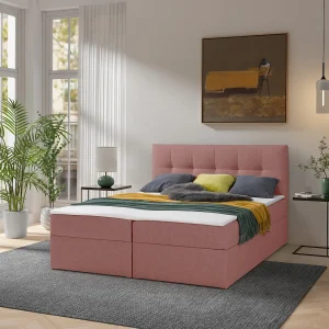 Boxspring toronto – 160×200 cm roze herbi 70 – geweven tweepersoons Boxspring toronto – 160×200 cm roze herbi 70 – geweven tweepersoons