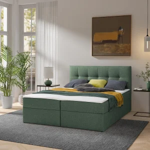 Boxspring toronto – 180×200 cm groen herbi 10 – geweven tweepersoons