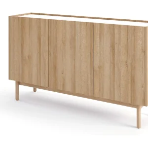Buffet 3 deuren in hout lamellen 144×83 cm Buffet 3 deuren in hout lamellen 144×83 cm