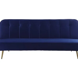 Slaapbank bankstel velours "James" – 180 x 83 x 75 cm – 3 zits – Blauw Donkerblauw Slaapbank bankstel velours "James" – 180 x 83 x 75 cm – 3 zits – Blauw Donkerblauw