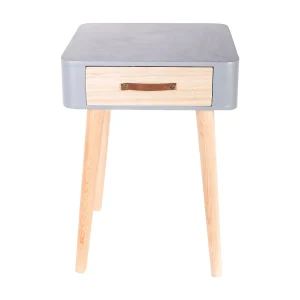 Grijze Scandinavische Nachtkastje met 1 Houten Lade – Ultra-Design Stijl