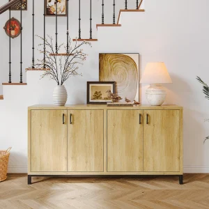 Buffetkast met 4 deuren, keukenkast, voor hal, woonkamer, keuken, slaapkamer, 160 x 35 x 80 cm Buffetkast met 4 deuren, keukenkast, voor hal, woonkamer, keuken, slaapkamer, 160 x 35 x 80 cm