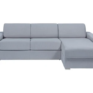 Omkeerbare hoekslaapbank in grijze stof – 140 cm – 22 cm – CALITO Omkeerbare hoekslaapbank in grijze stof – 140 cm – 22 cm – CALITO