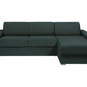 Hoekslaapbank met quicksysteem sparrengroen textiel brede latten 140 cm – 22 cm – CALITO
