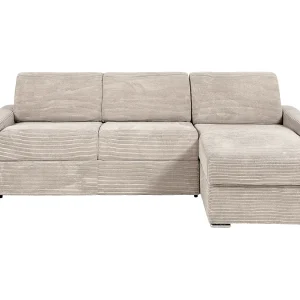 Omkeerbare hoekslaapbank express in beige corduroy 140 cm – 22 cm CALITO Omkeerbare hoekslaapbank express in beige corduroy 140 cm – 22 cm CALITO