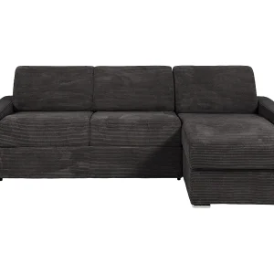 Omkeerbare hoekslaapbank express in grijs ribfluweel 140 cm – 22 cm CALITO Omkeerbare hoekslaapbank express in grijs ribfluweel 140 cm – 22 cm CALITO