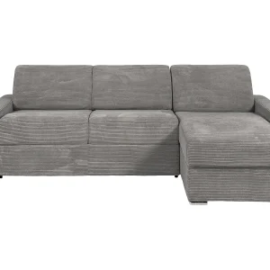 hoekslaapbank express in lichtgrijs corduroy 160 cm brede latten 22 CALITO